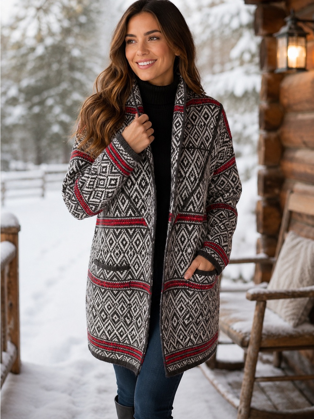 Aspen Wool Blend Open Front Cardigan